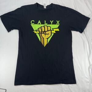 Royal Apparel Calyx Graphic T-Shirt Black Neon Green Fist Logo Men’s Size Medium